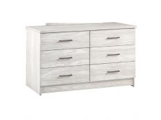 Embossed 6 Drawer Dresser in Ice Grey
