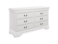Louis Philippe 6 Drawer Dresser in White