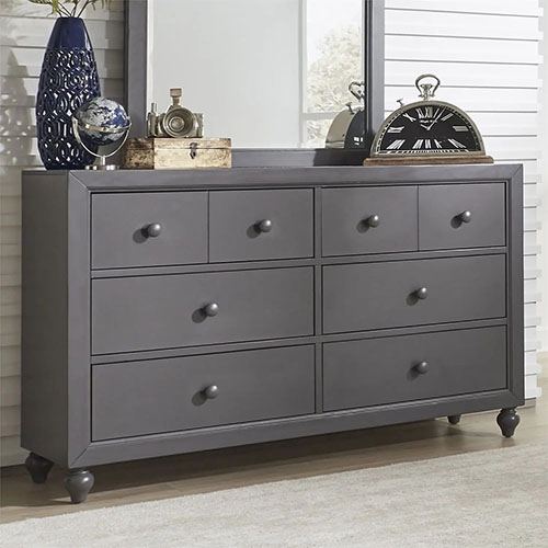 Cottage View 6 Drawer Dresser In Dark Grey Finish By Liberty Furniture